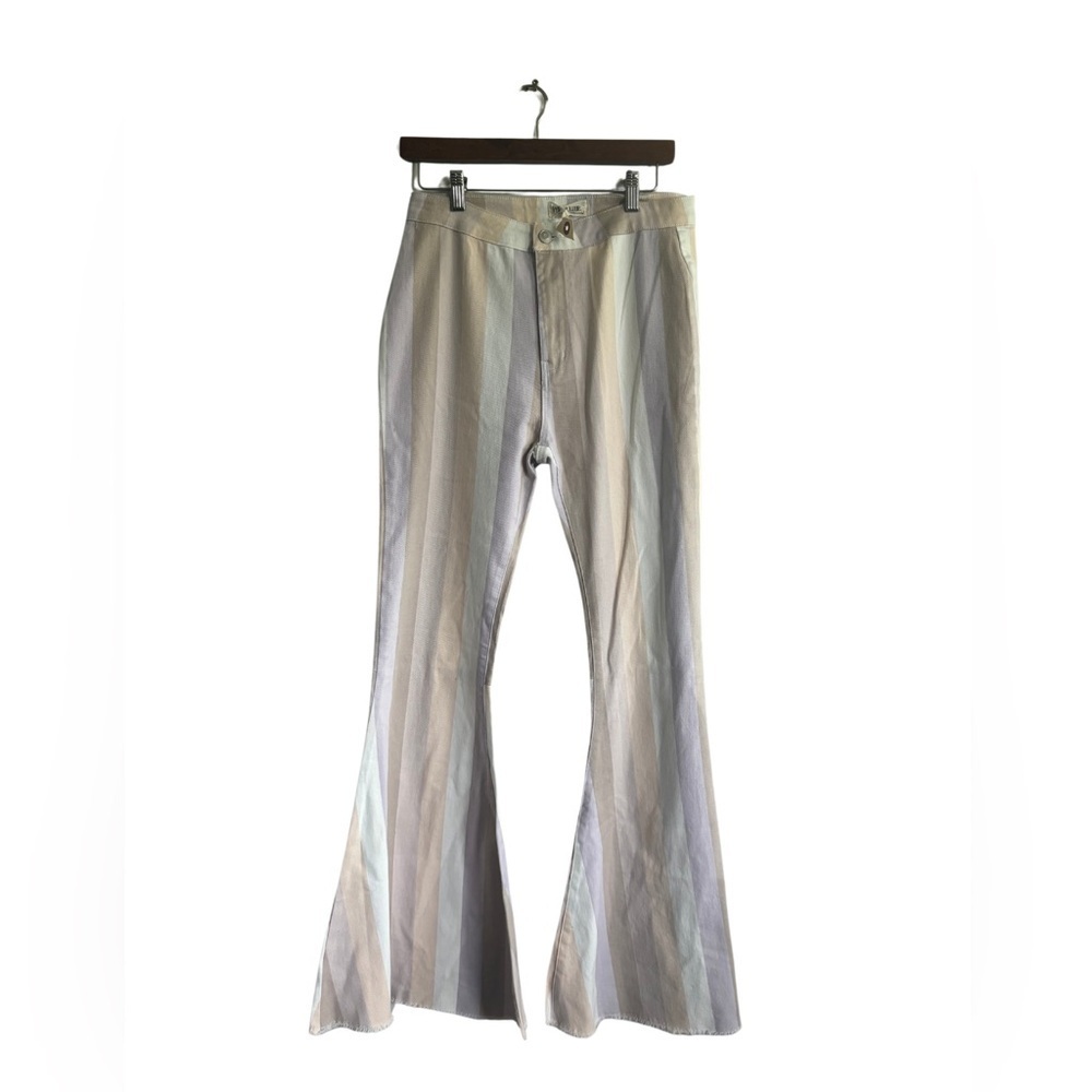 Bootcut Stripe Pants in Pastel Neutrals - Women